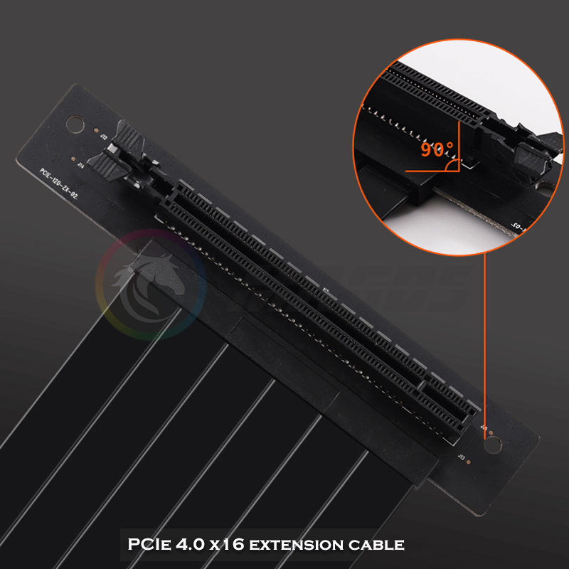 PCIE 4.0 X16 Riser Cable การ์ด - Pcie 4.0 X16 Riser Cable 90 Degree บทวิจารณ์และราคา