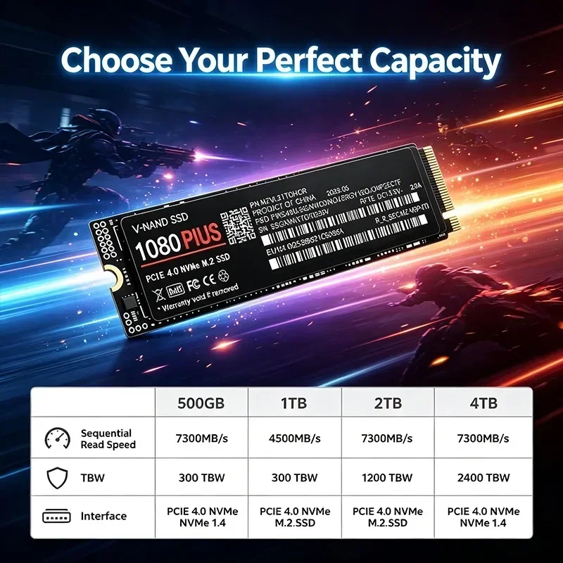 ความเร็วสูง ของแท้ 100% 1080 P - M.2 Nvme 4Tb Pcie 4.0 Ssd บทวิจารณ์และราคา